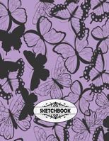 Sketchbook: Purple Butterfly And Black Butterfly Cover and Blank pages, Extra large (8.5 x 11) inches, 110 pages, White paper, Sketch, Draw and Paint 1986655822 Book Cover