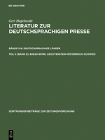 80620 89198. Liechtenstein Osterreich Schweiz: Pressegeschichte Der Lander. Lokale Pressegeschichte 3598213069 Book Cover