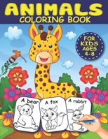 Animals Coloring Book: More than 70 Easy Educational Coloring Pages of Cute Animals with Names from A to Z for Boys and Girls Ages 4-8 (Color B096LPSBPN Book Cover