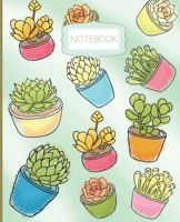Notebook: Wide Ruled Line Notebook, School Notebook, Homes School Notebook, Gift for Kids, Students, Teens, 7.5 x 9.25 inches, Succulent Notebook 170815941X Book Cover