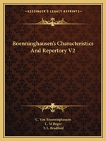 Boenninghausen's Characteristics And Repertory V2 1163119881 Book Cover