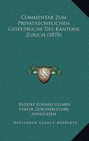 Commentar Zum Privatrechtlichen Gesetzbuche Des Kantons Zurich (1878) 1161037020 Book Cover