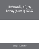 Hendersonville, N.C., city directory (Volume II) 1921-22 9354043755 Book Cover