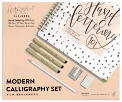 Modern Calligraphy Set for Beginners: A Creative Craft Kit for Adults Featuring Hand Lettering 101 Book, Brush Pens, Calligraphy Pens, and More 1950968340 Book Cover