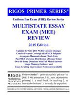 Rigos Primer Series Uniform Bar Exam (Ube) Review Series Multistate Essay Exam (Mee) 1500763578 Book Cover