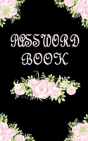 PASSWORD BOOK: Internet Password Logbook Large Print with Tabs | Rose Design black Color Cover 1687458367 Book Cover