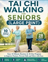 TAI CHI WALKING FOR SENIORS (LARGE PRINT): Easy 10-Minute Routine & 28-Day Program to Improve Posture, Prevent Falls and Move with Ease B0GZD6QV26 Book Cover