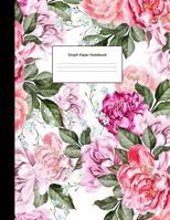 Graph Paper Notebook: Pretty Pink Floral Flowers Math Composition Book Quad Ruled 1/4 inch (.25") Squares Graphing Paper for School Students Large, 8.5 x 11 in 1726185044 Book Cover