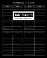 BG Publishing Scattergories Score Sheet: Scattergories Game Record Keeper for Keep Track of Who's Ahead In Your Favorite Creative Thinking Category Based Party Game 1654471909 Book Cover