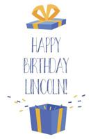 Happy Birthday Lincoln: Cool Personalized First Name Lincoln Birthday Card Journal / Notebook / Diary / Greetings / Appreciation Gift for Boys (6 x 9 - 110 Blank Lined Pages) 1073396185 Book Cover