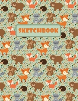 SKETCHBOOK: LARGE ANIMAL SKETCHBOOK TO DRAW IN. LARGE JOURNAL NOTEBOOK. 100 BLANK PAGES PERFECT FOR DOODLING AND SKETCHING. CREATIVE BIRTHDAY GIFT. ... BEAR, HEDGEHOG, SQUIRREL AND RACCOON COVER. 1696440955 Book Cover