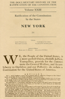 Documentary History of the Ratification of the Constitution, Volume 23: Ratification of the Constitution by the States: New York, No. 5 0870204394 Book Cover