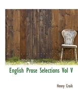 English Prose Selections Vol V 0526937025 Book Cover