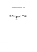 Antepoemas: Sinfonía Para Nombres Solos III 3506841416 Book Cover