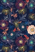 Inmate journal for women: Notebook with inspiring, positive and motivational quotes: Record your thoughts, document your progress: Navy floral cover 1798550105 Book Cover