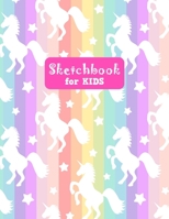 Sketchbook for Kids: Cute Unicorn Large Sketch Book for Drawing, Writing, Painting, Sketching, Doodling and Activity Book- Birthday and Christmas Gift Ideas for Kids, Girls, Boys, Teens and Women - Li 1655630407 Book Cover