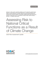 Assessing Risk to National Critical Functions as a Result of Climate Change: 2023 Risk Assessment Update 1977412769 Book Cover