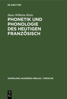 Phonetik Und Phonologie Des Heutigen Französisch 3112581113 Book Cover