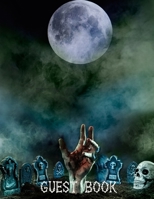 Guest Book: Halloween Party Guestbook Supply Essential,8.5 x 11 Sized, 100 Pages | Ideal for Halloween Costume Party 1697134408 Book Cover