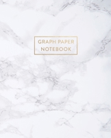 Graph Paper Notebook: Soft White Marble - 7.5 x 9.25 - 5 x 5 Squares per inch - 100 Quad Ruled Pages - Cute Graph Paper Composition Notebook for Children, Kids, Girls, Teens and Students (Math and Sci 1689682868 Book Cover