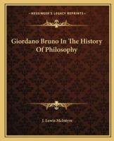 Giordano Bruno In The History Of Philosophy 1417990694 Book Cover