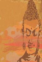 classic indian buddha in orange: Buddha sitting in a lotus notebook 1073070980 Book Cover