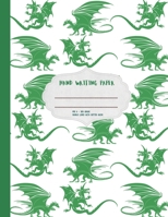 Handwriting Paper: Cute dragon dinosaur winter themed practice hand writing paper. Pre K 3rd grade. Double lined dotted guide. Large format 8.5x11 1709993820 Book Cover