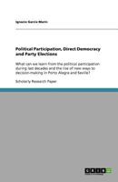 Political Participation, Direct Democracy and Party Elections 3656040664 Book Cover