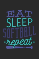 Eat Sleep Softball Repeat: Softball Notebook Blank Dot Grid Sports Journal dotted with dots 6x9 120 Pages Checklist Record Book Softball Lovers Take ... Men Women Kids Christmas Gift for Softballer 1699422605 Book Cover