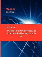 Exam Prep for Management: Concepts and Practices by Hannagan, 4th Ed 1428872981 Book Cover