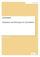 Definition Und Messung Von "Gesundheit" 3838602781 Book Cover