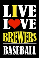 Live Love BREWERS Baseball: This Journal is for BREWERS fans gift and it WILL Help you to organize your life and to work on your goals for girls womens kids men: Passeword tracker, Gratitude journal,  1661245463 Book Cover