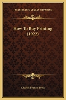 How To Buy Printing 1166012166 Book Cover