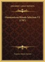 Onomasticon Rituale Selectum V1 (1787) 1165944626 Book Cover
