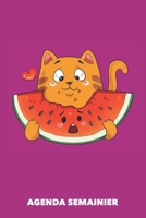 Agenda Semainier: J'adore la pastèque A5 manuscrit florale - Carnet hebdomadaire 52 semaines pour les gens à la mode (rose fuchsia) (French Edition) 1687843139 Book Cover