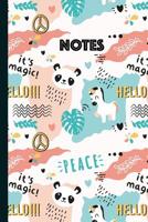 Notes: A Whimsical Sketch-style Unicorn, Panda, Cupcakes and Doodle Rainbows Notebook 1077487967 Book Cover