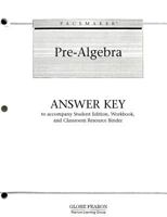 Pacemaker Pre-Algebra Answer Key: To Accompany Student Edition, Workbook, and Classroom Resource Binder 0130236373 Book Cover