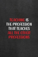 Teaching Is The Profession That Teaches All Other Professions: All Purpose 6x9 Blank Lined Notebook Journal Way Better Than A Card Trendy Unique Gift Black Texture Teacher 1708085408 Book Cover