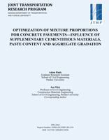 Optimization of Mixture Proportions for Concrete Pavements Influence of Supplementary Cementitious Materials, Paste Content and Aggregate Gradation 1622602587 Book Cover