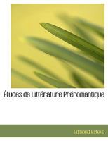 Études de Littérature Préromantique 1115201913 Book Cover