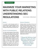 SEC Regulations Whitepaper - Public Relations / Social Media / Marketing: Understand the SEC Regulations as It Pertains to Public Relations, Social Media & Marketing 1495389707 Book Cover