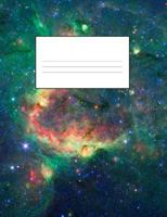 Space Composition Notebook: 7.4" by 9.7" - Quad 4x4 Graph Paper - 140 Pages (70 Sheets) Outer Spaced Themed Design #10 1724548115 Book Cover