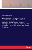 An Essay on Analogy in Syntax 1021974277 Book Cover