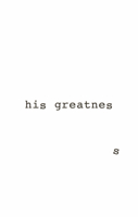 His Greatness 0887548296 Book Cover