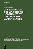 Une Extension Des Liaisons Non Holonomes Et Des Principes Variationnels 3112498534 Book Cover