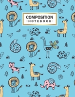 Composition Notebook: College Wide Ruled Line Paper for Writing Notes in School and Work with Cute Animals Themed Cover 1696159709 Book Cover