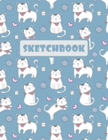 SKETCHBOOK: LARGE SKETCH BOOK TO DRAW IN. LARGE JOURNAL NOTEBOOK. 100 BLANK PAGES PERFECT FOR DOODLING AND SKETCHING. CREATIVE BIRTHDAY GIFT. WORKBOOK AND HANDBOOK. CUTE CAT AND HEART DESIGN. 1695679970 Book Cover