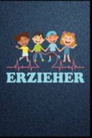 Erzieher: Erzieherin Herzschlag Kinder Kindergarten Kinderkrippe Vorschule Tagesmutter Geschenk (6"x9") Punktraster Notizbuch zum Reinschreiben (German Edition) 1691163570 Book Cover