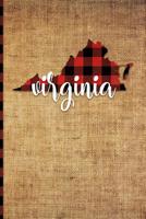 Virginia: 6 X 9 108 Pages: Buffalo Plaid Virginia State Silhouette Hand Lettering Cursive Script Design on Soft Matte Cover Note 1726395944 Book Cover