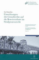 Einwirkungen Der Grundrechte Auf Die Beweisverbote Im Strafprozessrecht: Im Hinblick Auf Die Situation in Taiwan Und in Der VR China 3428131363 Book Cover